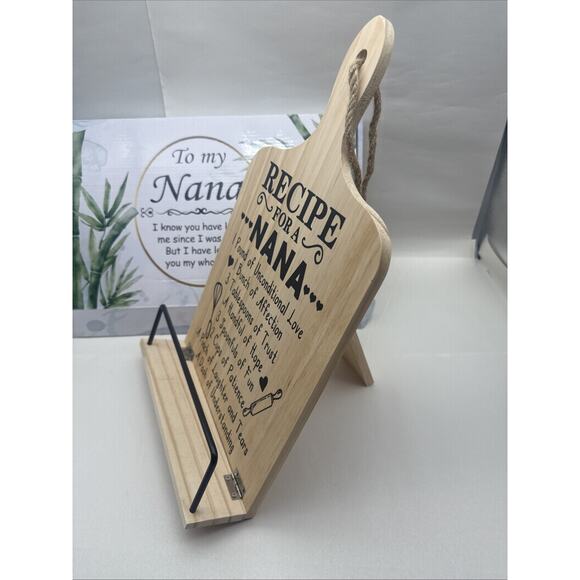 Nana Gifts, Foldable Wooden Cookbook Stand for Grandma, Unique Recipe Stand READ - Picture 3 of 14